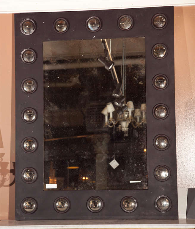 Pair of Vintage Industrial Metal Bullseye Mirrors