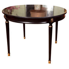 Louis XVI Style Ebonized Circular Dining Table manner of Jansen