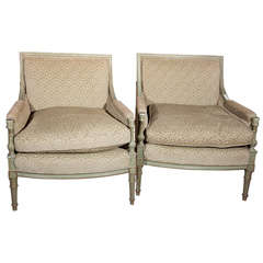 Pair  of Louis XVI Style Marquis / Arm Chairs by Maison Jansen