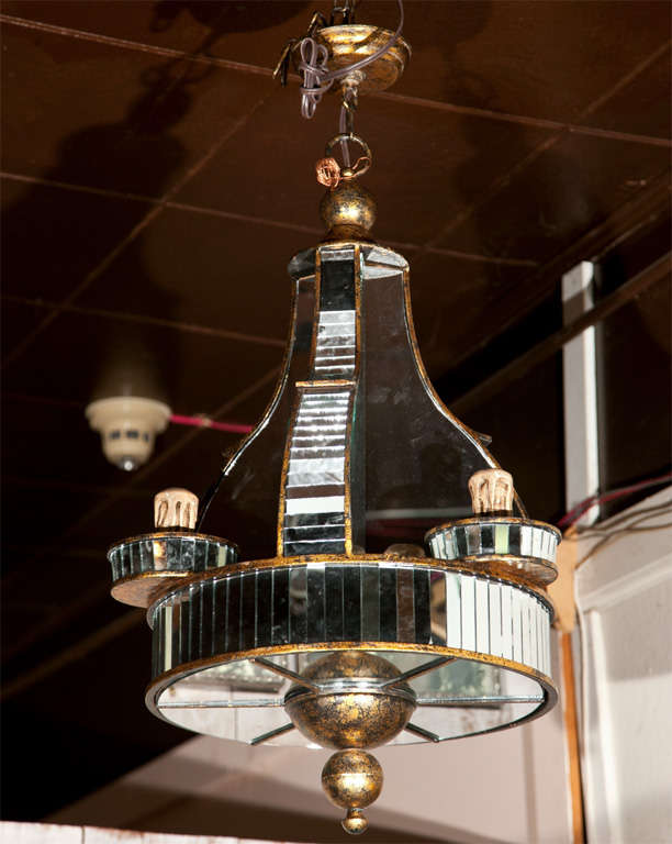 Unusual Mirrored Chandelier
