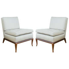 Vintage Pair of T.H. Robsjohn-Gibbings Slipper Chairs