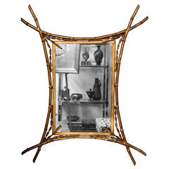 1950s Italian Gilt Metal Mirror