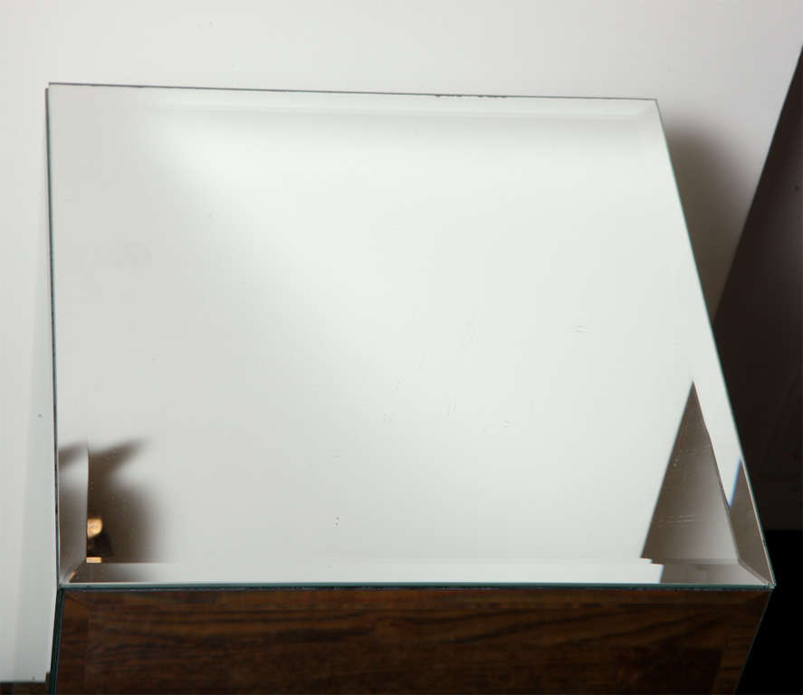 Late 20th Century 5 Sided Mirrored Pedestal with Beveled Edges For Sale