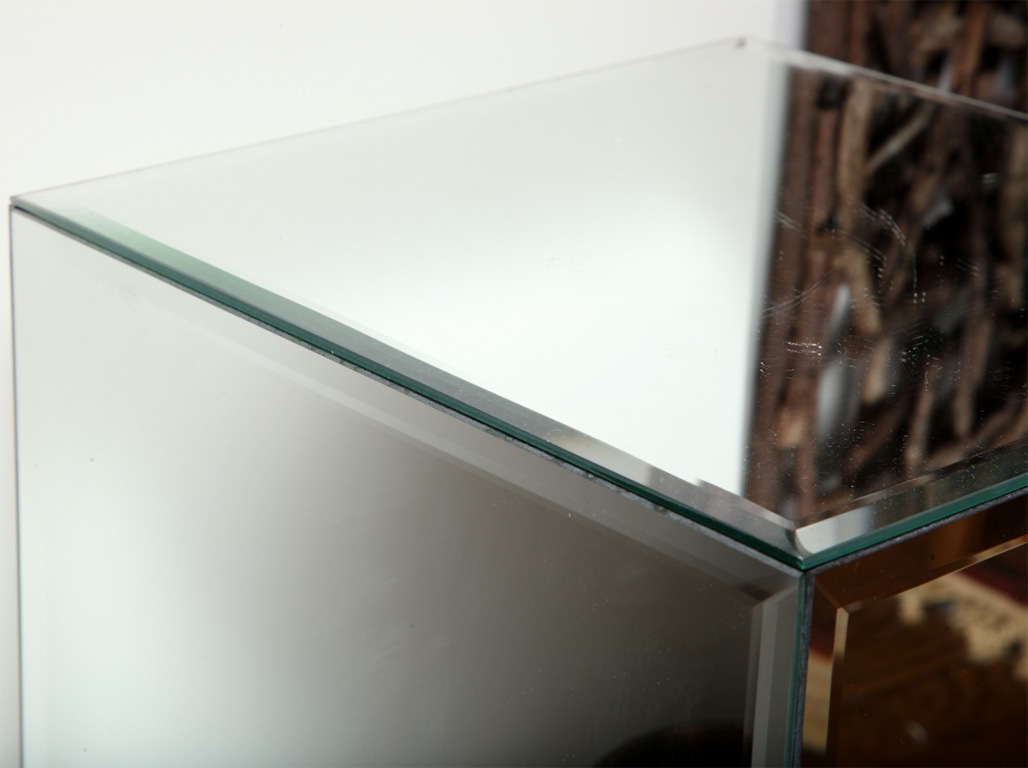 5 Sided Mirrored Pedestal with Beveled Edges For Sale 1