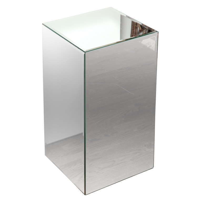 5 Sided Mirrored Pedestal with Beveled Edges For Sale