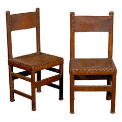 Pair of Woven leather Chairs