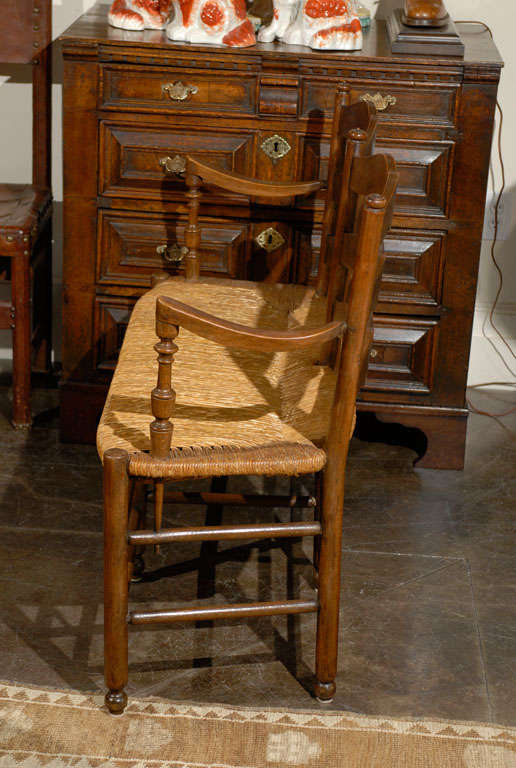 French Rush Seat Bench 1