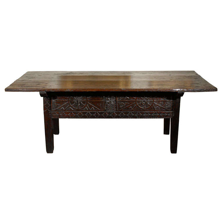 Early Large Spanish Console Table in Chestnut For Sale at 1stDibs Early Large Spanish Console Table in Chestnut