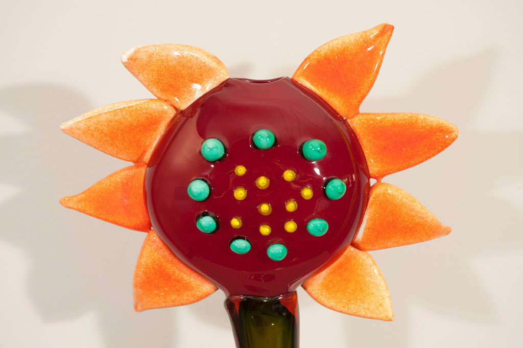 Large Hand Blown Glass Flower Sculpture by Simone Cenedese