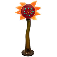 Vintage Large Hand Blown Glass Flower Sculpture by Simone Cenedese