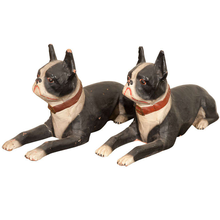 Pair of Boston Terrier Counter Advertisements For Sale