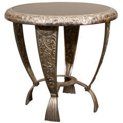 Antique Ornate Cast Metal Art Deco Cocktail Table