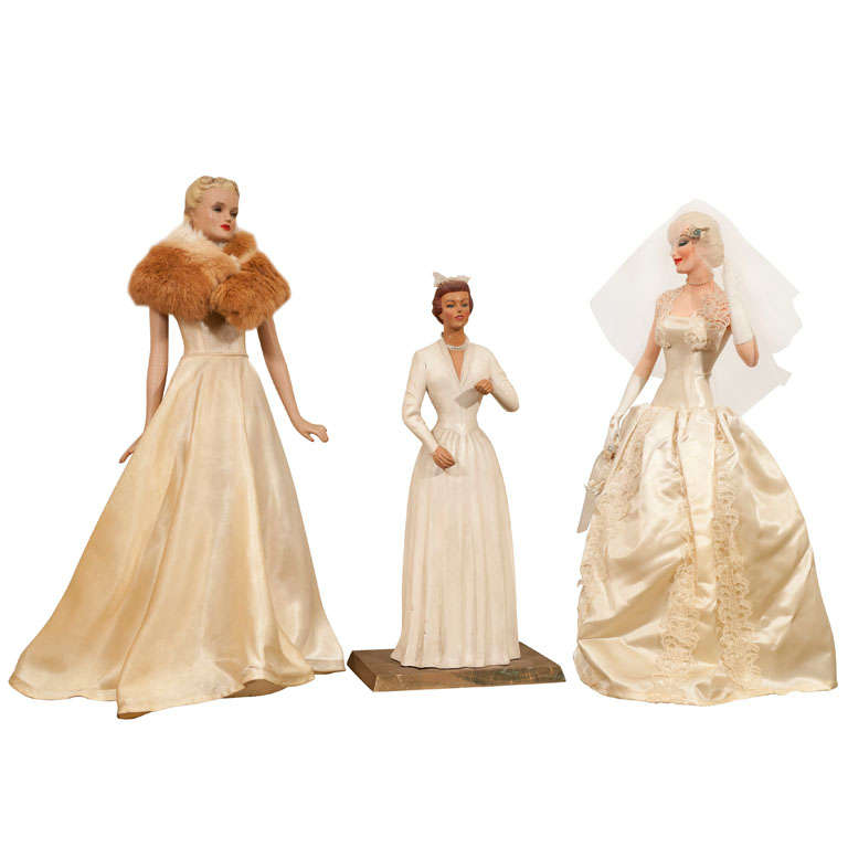 Lot of 3 Bridal Display Dolls