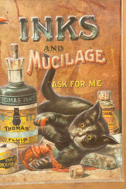 Embossed Tin Thomas Inks Advertising Sign