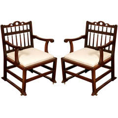 Antique A Pair of "Drunkards Armchairs"