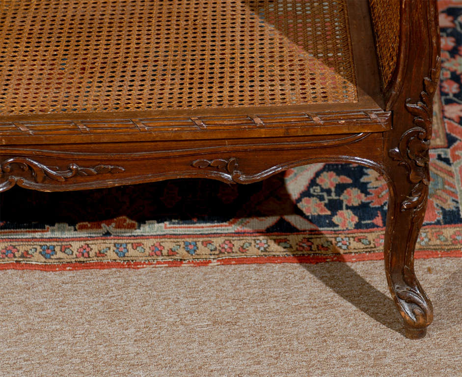 Late 19th Century French Louis XV Style Bench with Cane 3
