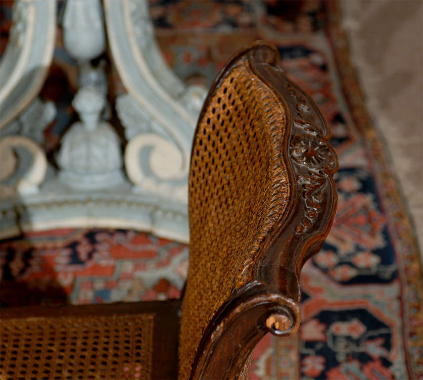 Late 19th Century French Louis XV Style Bench with Cane 5