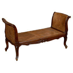 Late 19th Century French Louis XV Style Bench with Cane