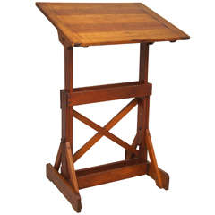 1940's Industrial Wood Drafting Table