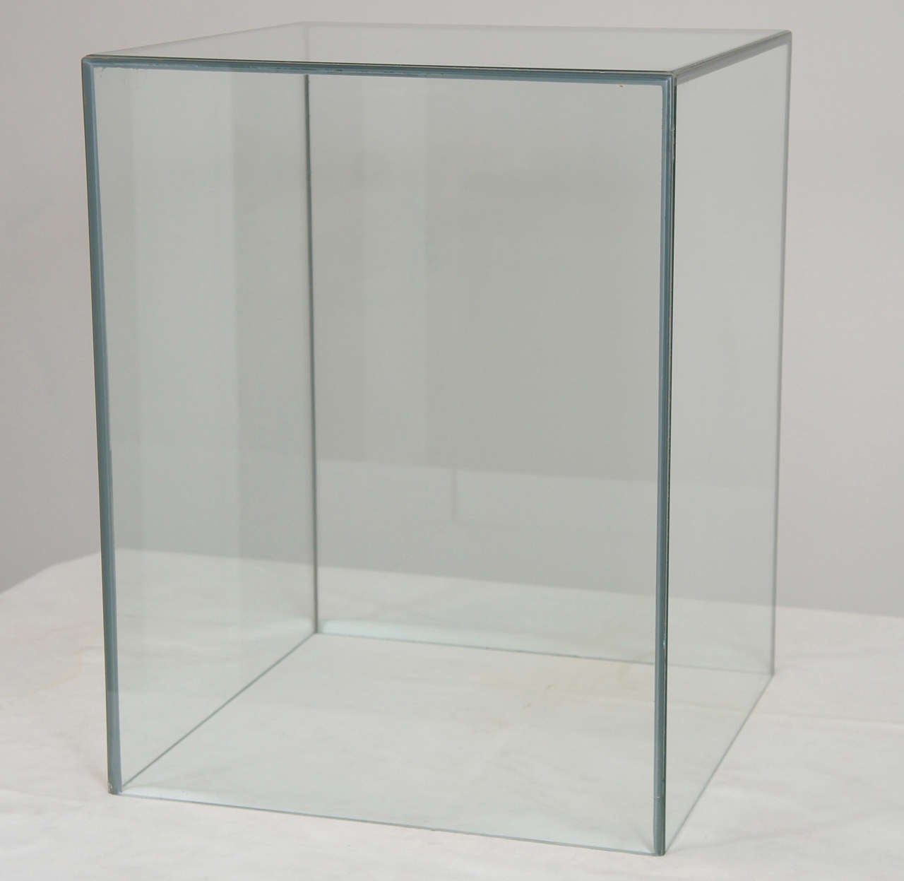Mid Century Glass Cube Side Table