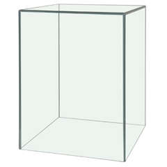 Mid Century Glass Cube Side Table