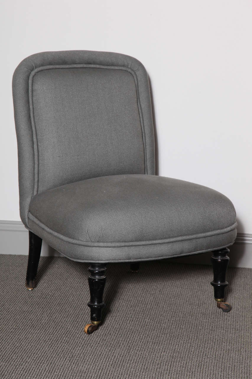 French Napoleon III Slipper Chairs For Sale