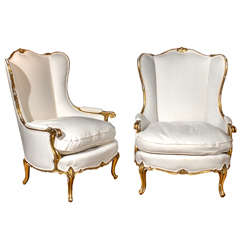 Pair of Italian Giltwood Chairs
