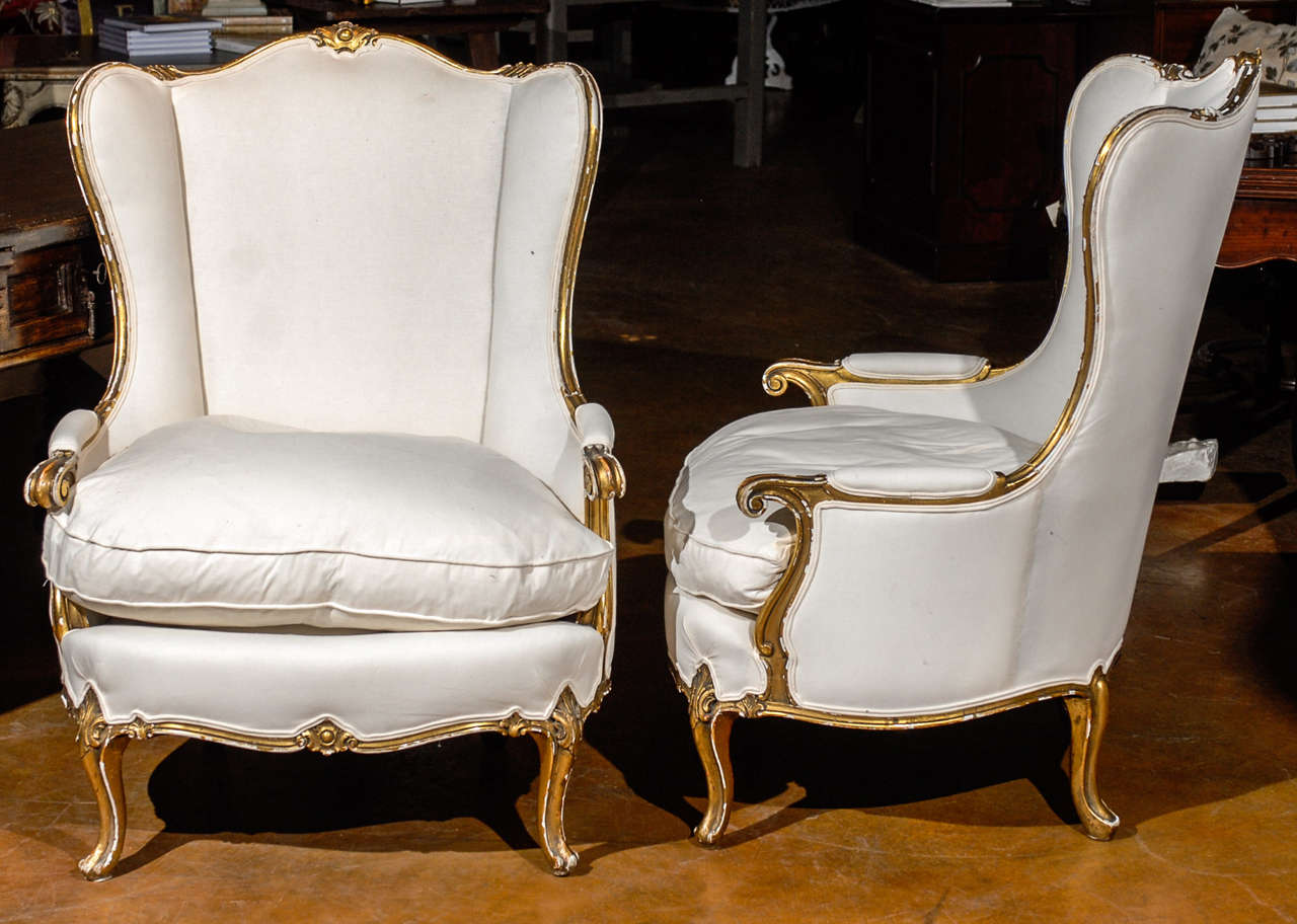 Pair of Italian Giltwood Chairs 6