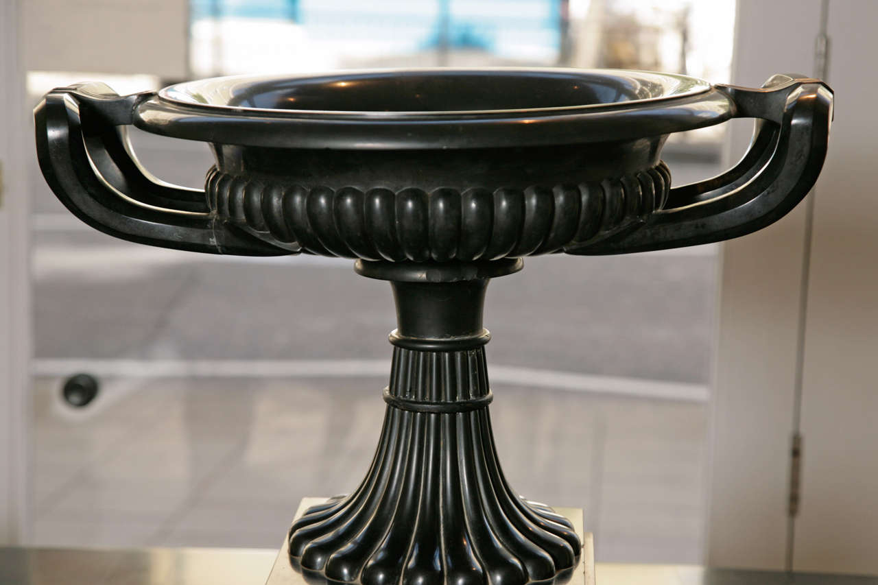 Grand Tour Early 19th Century Belgium Black and Rosso Antico Marble Tazza For Sale