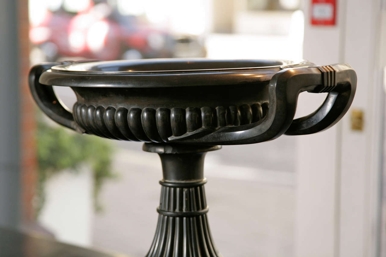 British Early 19th Century Belgium Black and Rosso Antico Marble Tazza
