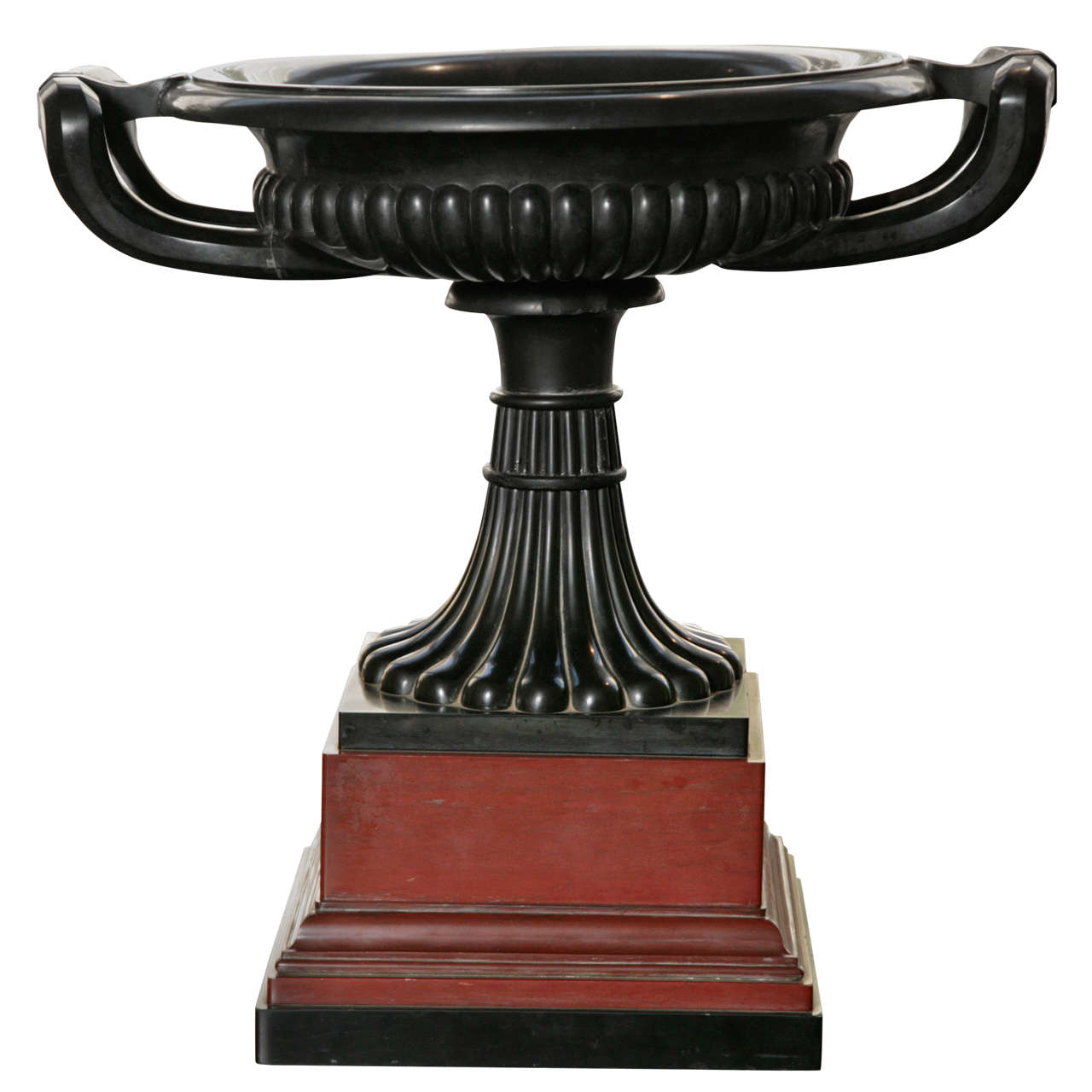 Early 19th Century Belgium Black and Rosso Antico Marble Tazza For Sale