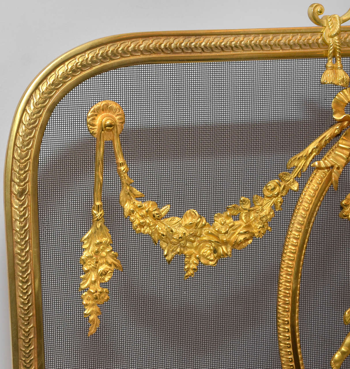 19th Century Exceptional Louis XVI Style Gilded Bronze Screen Fire For Sale
