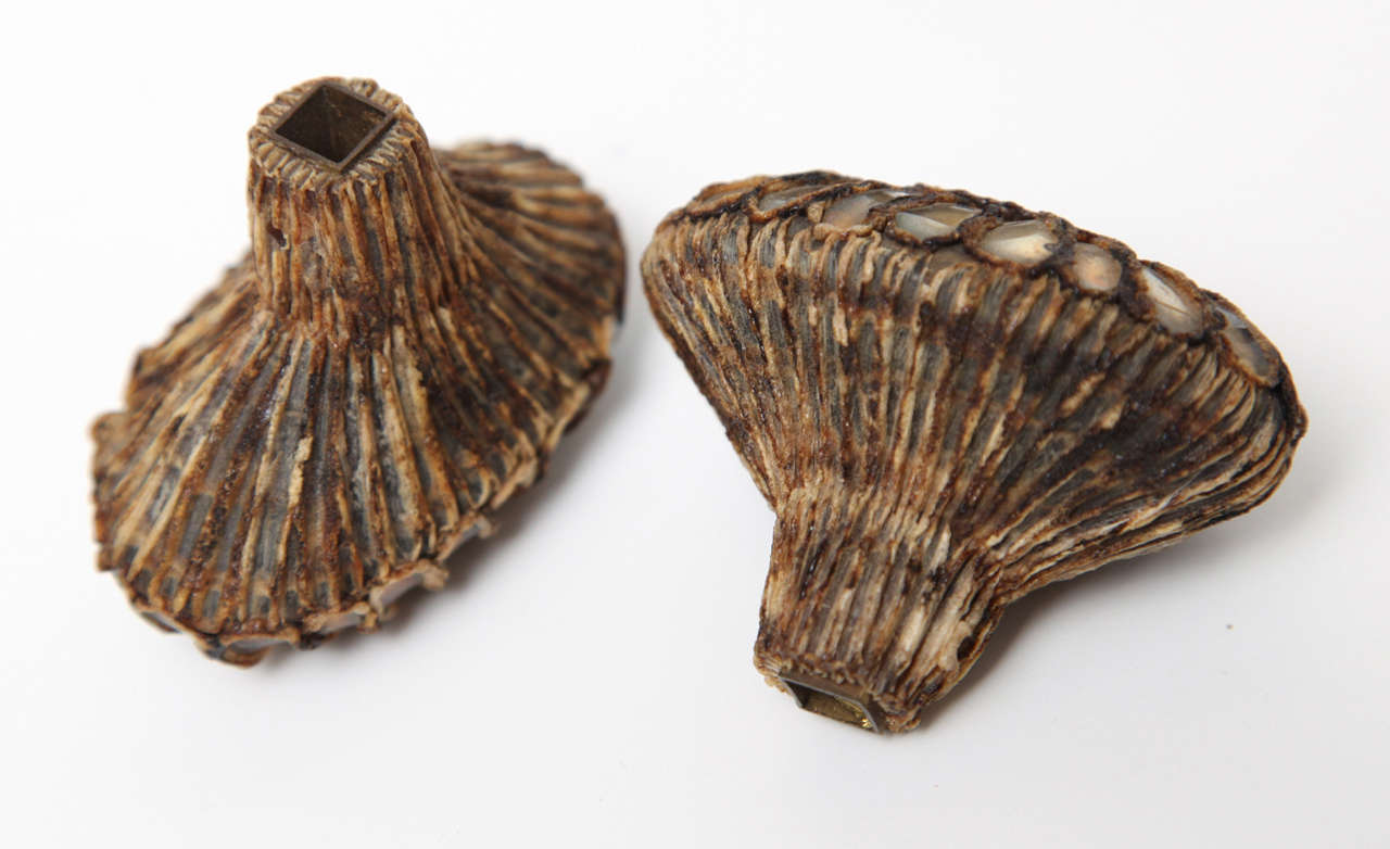 Pair of Glass and Resin Doorknobs by Line Vautrin 1