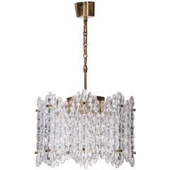 Orrefors Crystal Eight-Panel Chandelier by Carl Fagerlund