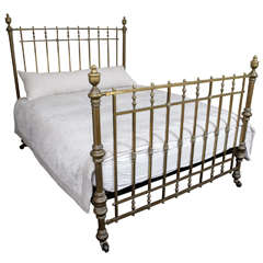 Antique A Maple & Co Victorian King Size Brass Bed