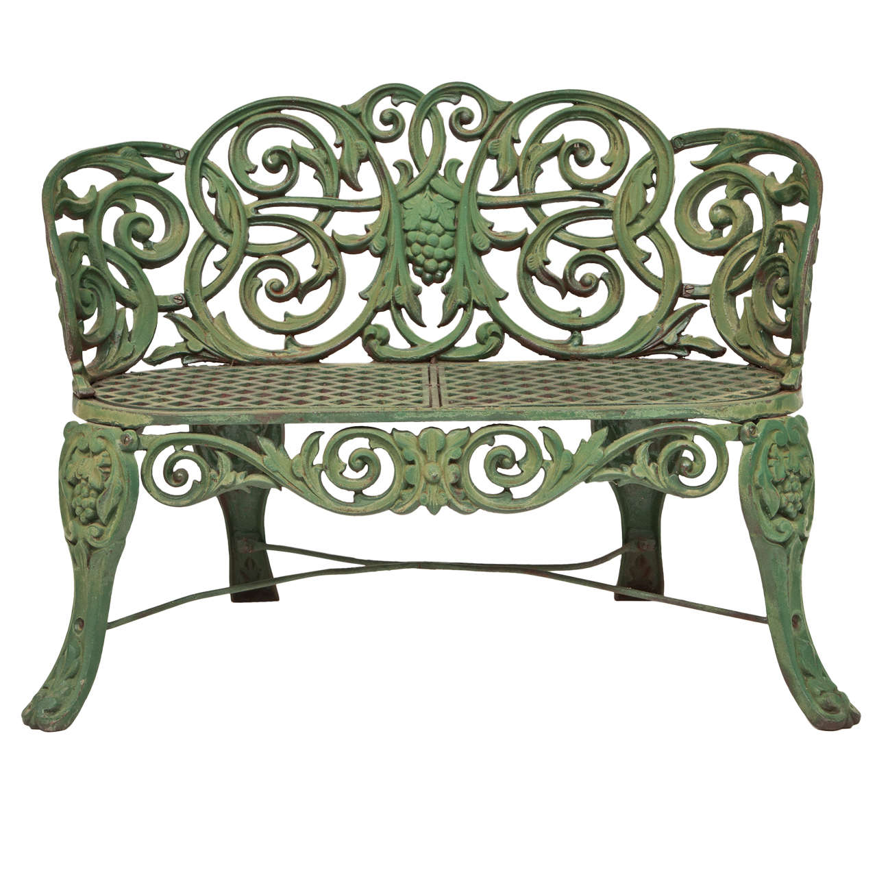 Pair of Cast Iron Benches by J. W. Fiske For Sale