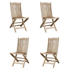 Set of Four Teak Patio Chairs