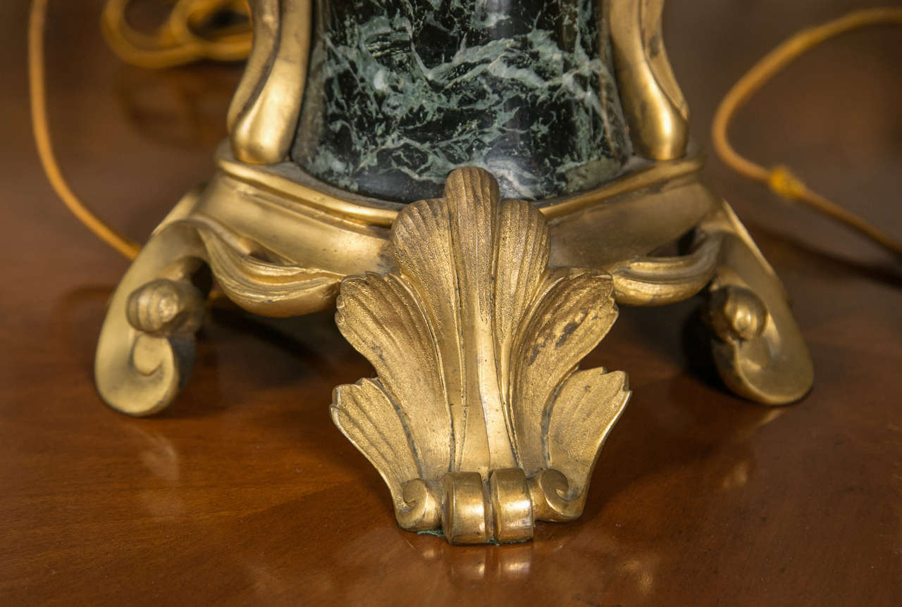 French Bronze and Marble Table Lamps, circa 1800s For Sale 3