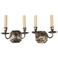 Pair of Silver Plated Caldwell Sconces, circa 1920s