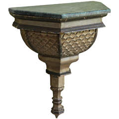 French Small, Carved and Painted Wall Hung Console