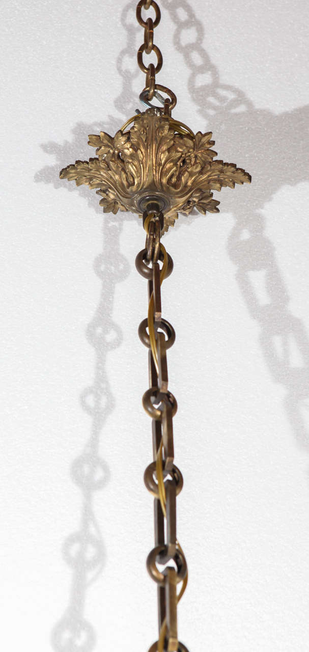 French Brass Eight-Arm Chandelier For Sale 6