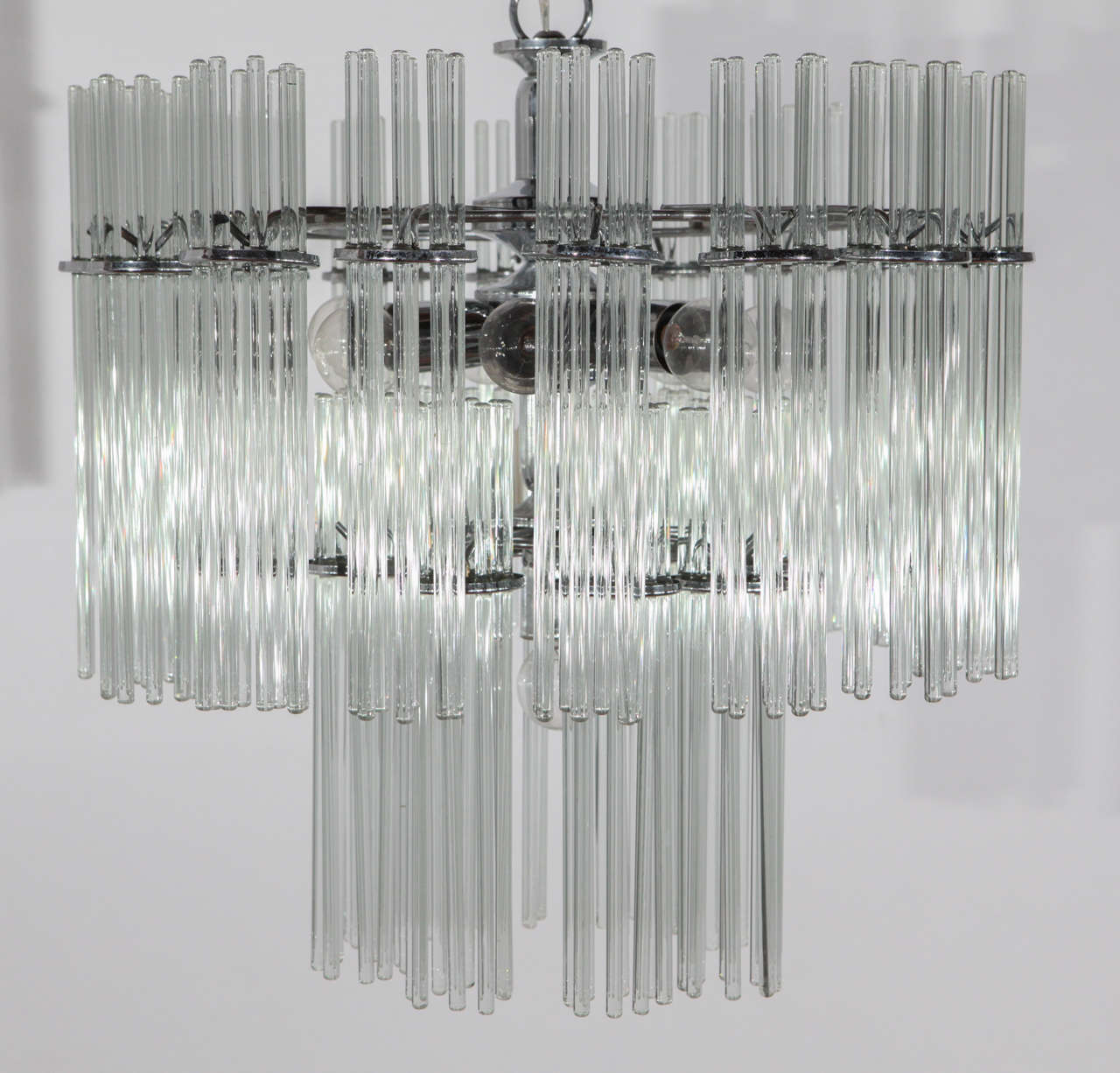 American 1970s Chrome and Glass Fixture For Sale