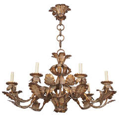 Tole and Gilt Italian Chandelier, circa 1920