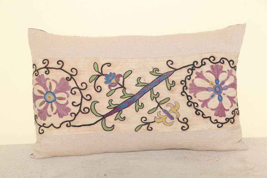 Wool Beautiful pair of Antique Suzani Pillows