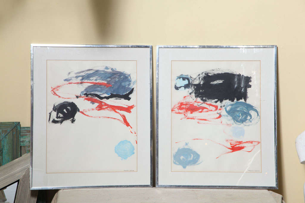 Pair of abstract Watercolor Paintings