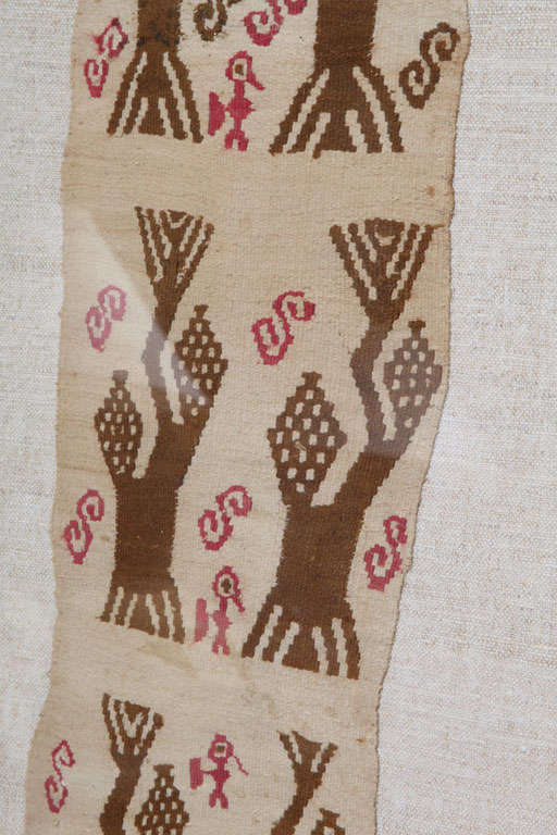 Linen Pair of pre columbian textile fragments