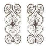 Elegant  pair of antique hand twisted iron wall hanging