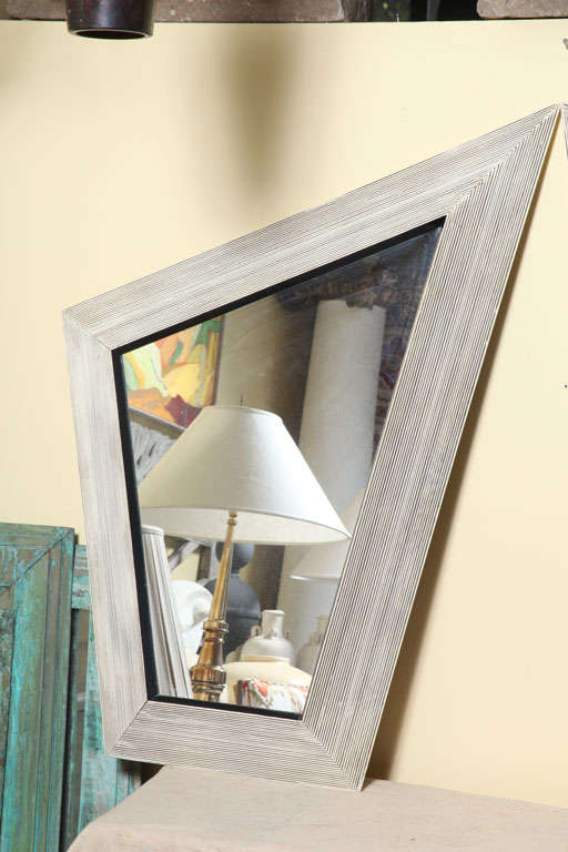 Pair of unusual geometric shape wall mirrors at 1stdibs