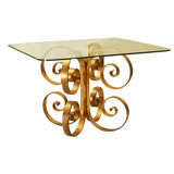 Mid-century Gilded Wrought Iron Coffee Table