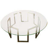 jean Royere Style Bronze and Glass Coffee Table